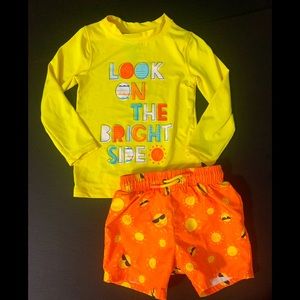 Cat & Jack 2T Swim Shorts & Rash Guard